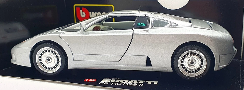 Burago 1/18 Scale Diecast 3045 - 1991 Bugatti EB 110 - Silver - Image 2 of 4