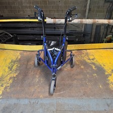 Drive DeVilbiss 3 Wheel Folding Rollator Walker Blue with Bag & Brakes