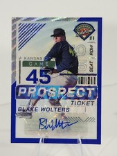 2024 Panini Prospect Edition Blake Wolters Auto Blue Wave Prizm /75 Royals #82