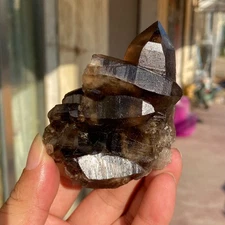 160g Natural Black Smoky Quartz Crystal Cluster Raw Mineral Specimen Brazil