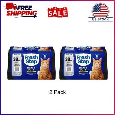 2 Pack, Fresh Step Heavy Duty Odor Block Multi-Cat Clumping Cat Litter, Febreze