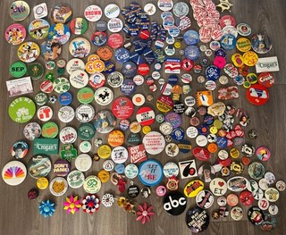 Huge Lot of Assorted Pins Vintage and Modern Pins/ Buttons