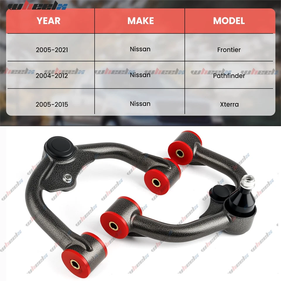 Brazos de control superiores delanteros elevación 2-4" para Nissan Frontier Xterra Pathfinder 05-2023 Foto 2 de 4