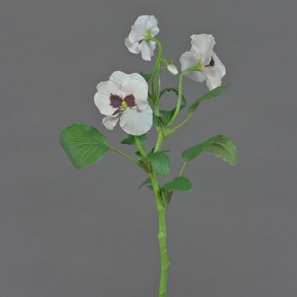 Artplants KüNstlicher Zweig StiefmüTterchen Sianie, Weiß, 35Cm, Ø4-6Cm-image