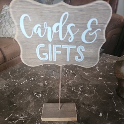 Cards and gifts sign for wedding or special event