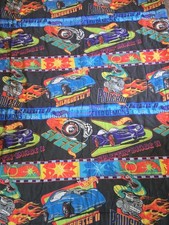 Manta edredón acolchada vintage Mattel Hot Wheels 1997 rara 65”X89” tamaño doble