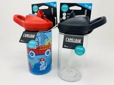 CAMELBAK *Firefighter Dog & Clear* Eddy+ 14 oz BPA-Free Set of 2* Water Bottles