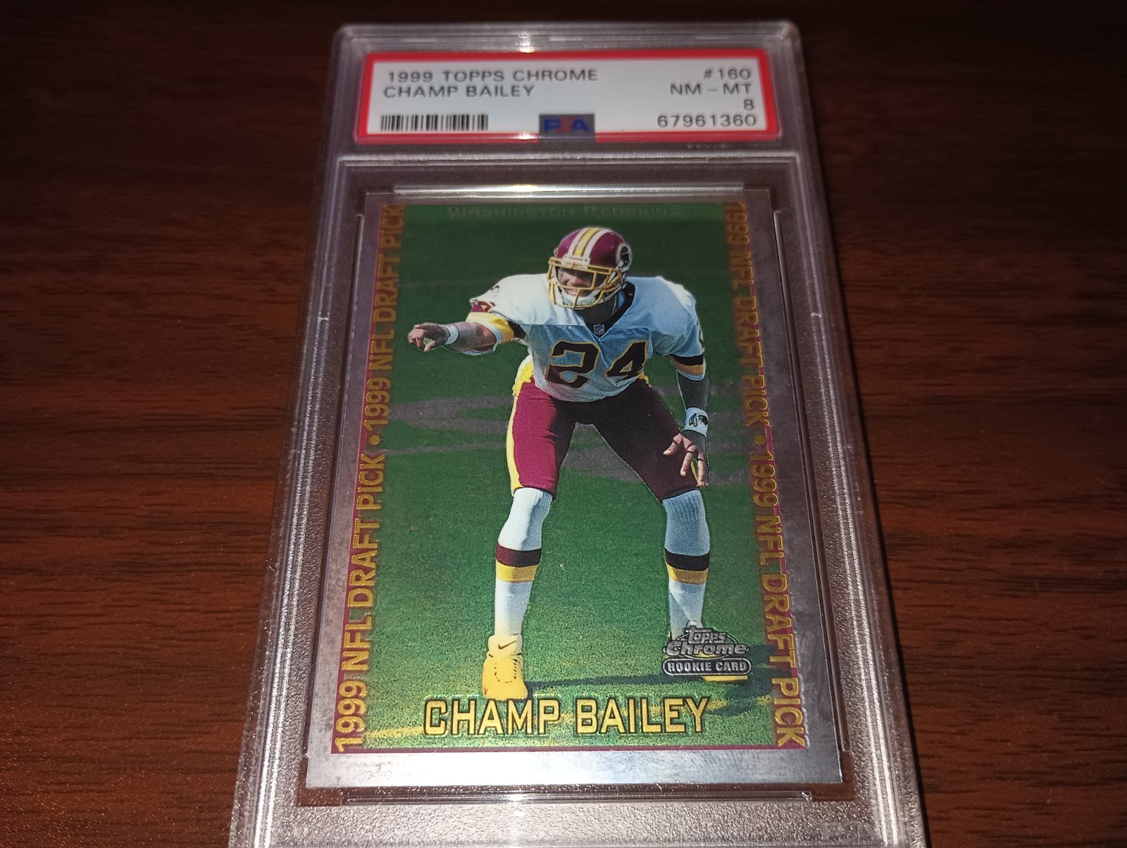 1999 Topps Chrome Football #160 Champ Bailey RC PSA 8 NM-M Redskins