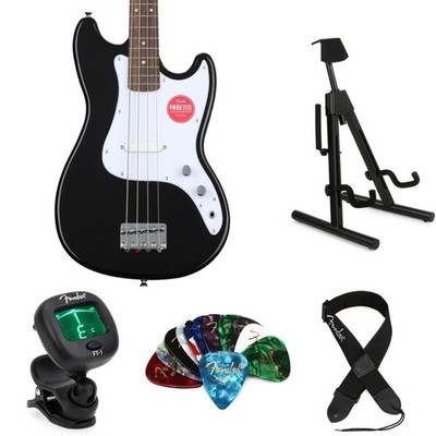 Squier Sonic Bronco Bass Essentials Bundle - Black