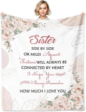 Sisters Gifts from Sister, Sister Gifts Blanket 60"X50", Sister'S Birthday Gift,
