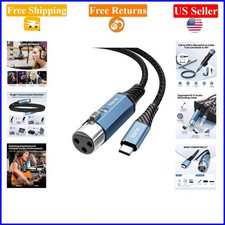 XLR to USB C Microphone Cable 1M Braided Hi-Fi Audio Recording for Microphones