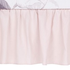 Floral Garden Pink Linen Shirred Crib Skirt/Dust Ruffle