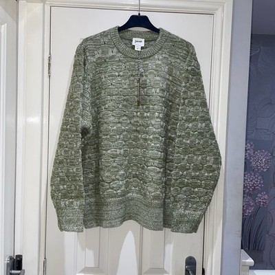 Joanie Elouise Basket Weave weicher Grobstrick Pullover olivgrün Gr. XL NEU