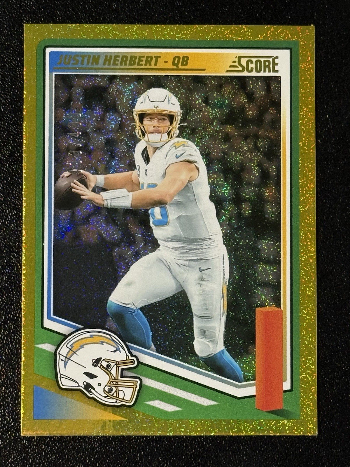 Justin Herbert SN /499 Gold Dots Chargers - 2025 Panini Score #220