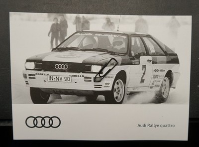 Photo Postcard Audi Rally Quattro Race Car Museum IN License Plate Advertising Old