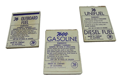 VINTAGE 1950s-60s 76 GAS SERVICE STATION FUEL PUMP STICKERS BOOKS LOT OF 3