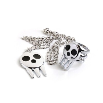Soul Eater Death The Kid Rings Necklace Set Box 1/2 Pack Cosplay Cosplay 2 Ring