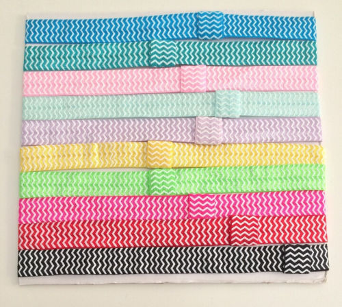 10 x Chevron Elastic Headbands Baby Girls Toddlers Kids Hair Accessories FOE - Picture 5 of 5