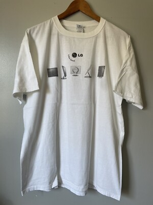 Vintage Y2K 2005 Life s Good LG Flatron F Engine Tech Shirt Anvil Blue Bar XL