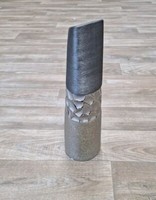 Deko Vase,Silber-Grau,30Cm, Keramik,Blumenvase,Relief, Deko,Geschenk,Formano,Neu