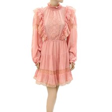 Ulla Johnson Embroidered Mini Dress Ruffle Polka Dot Printed Tiered S NWD 269365