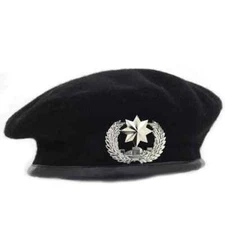 Men Wool Blend Star Beret Cap Military Army Type Adjustable Hat Fancy Dress