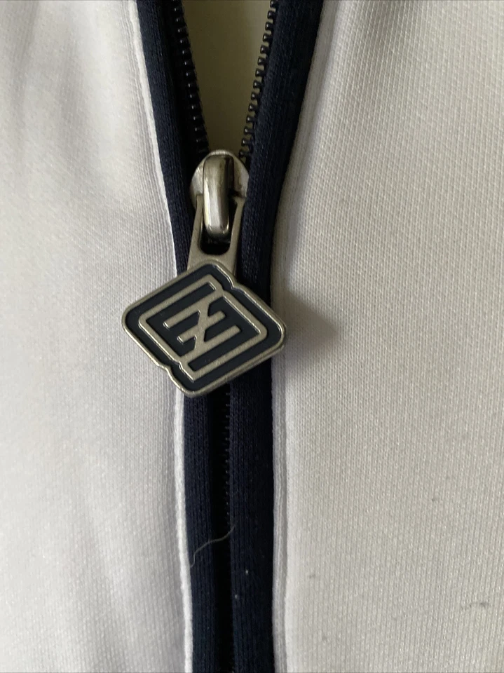 Abrigo CHAQUETA VINTAGE ENYCE Y2K Retro Hip-Hop Blanco Cremallera Completa Logo Pista, Para Hombre L Foto 4 de 4