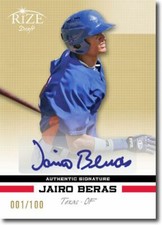 JAIRO BERAS 2012 Rize Rookie Autograph GOLD Auto RC #/100