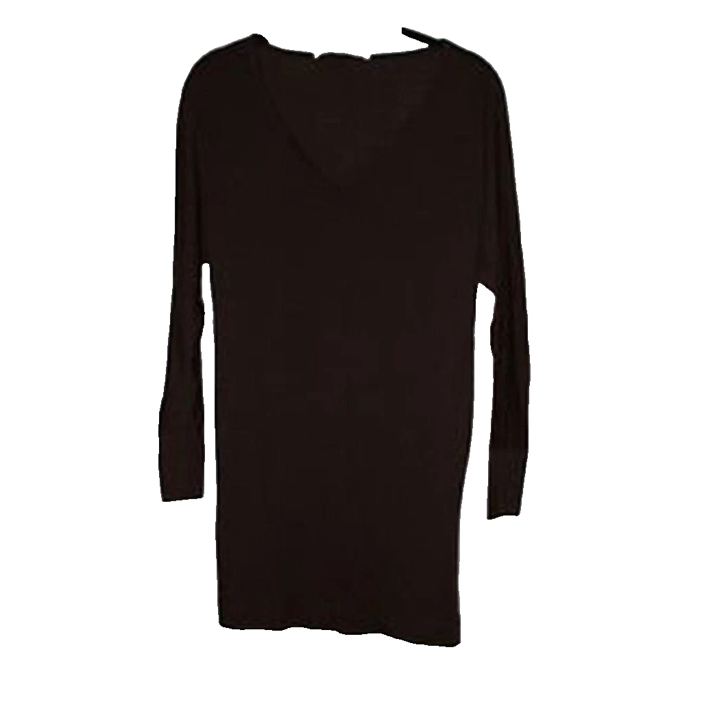 VERO MODA Sweater Brown TOP Long Sleeve V Neck BELT Loops ( XS )