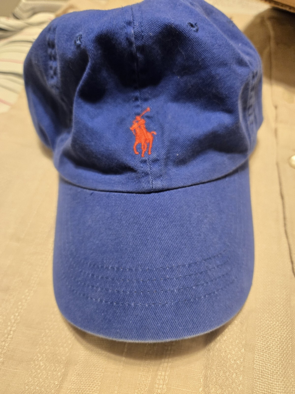 Cappello da baseball Polo Ralph Lauren blu berretto cinturino posteriore rosso pony logo cinturino in pelle