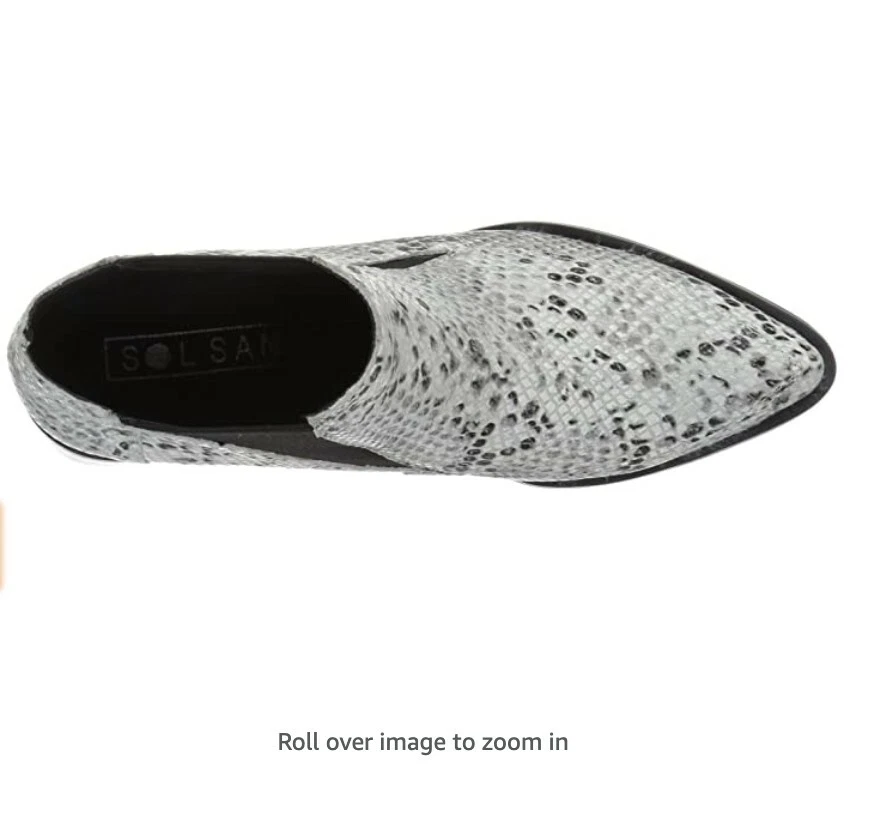 Botines Sol Sana para mujer botas negras con estampado de serpiente de cuero talla Khaite dupe 38 8 Foto 4 de 4