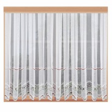 Edler Gardinenstore Luisa mit Plauener Stickerei-Kante Bordeaux mit Smokeband