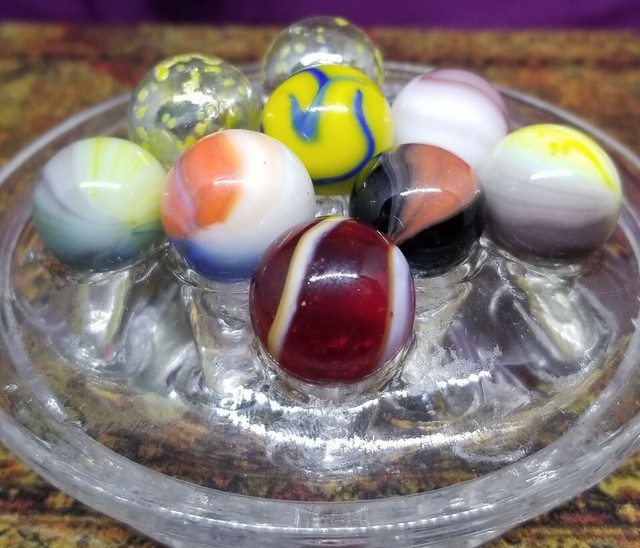9 Vintage Marbles Lot of Swirl/Speckled Design Colorful eBay