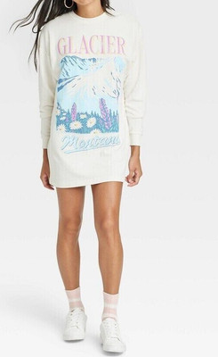 Grayson Threads Glacier Montana Long Sleeve Graphic Dress -Size XS