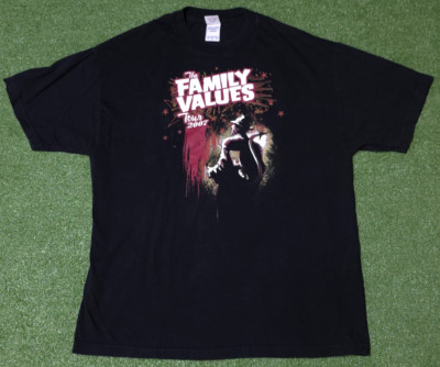 Vintage 2007 The Family Values Tour T-Shirt KORN Evanescence Men's XL Black