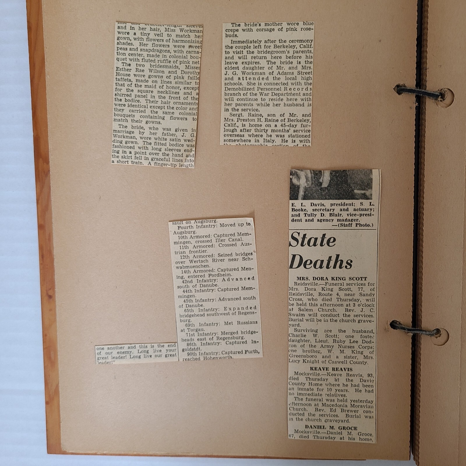 Handmade Wood Scrapbook WWII POW Released Obits NC Newspaper Clippings ...
