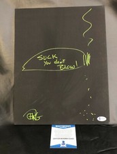TOMMY CHONG SIGNED AUTHENTIC AUTOGRAPH HAND DRAWN ART SKETCH BAS BECKETT COA  
