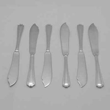 CHESTER Design Sheffield England Silver Service Cutlery Set of Six Fish Knives