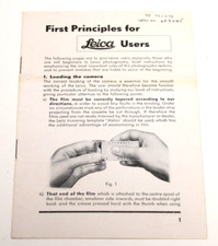 LEICA -FIRST PRINCIPLES FOR LEICA USERS-RARE EARLY LEICA INSTRUCTIONS