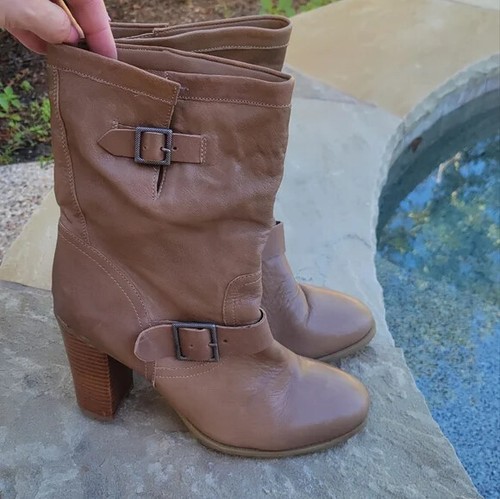 Adam Tucker KAPLIN mid calf side zip heeled leather boots 10M - 第 6/10 張圖片