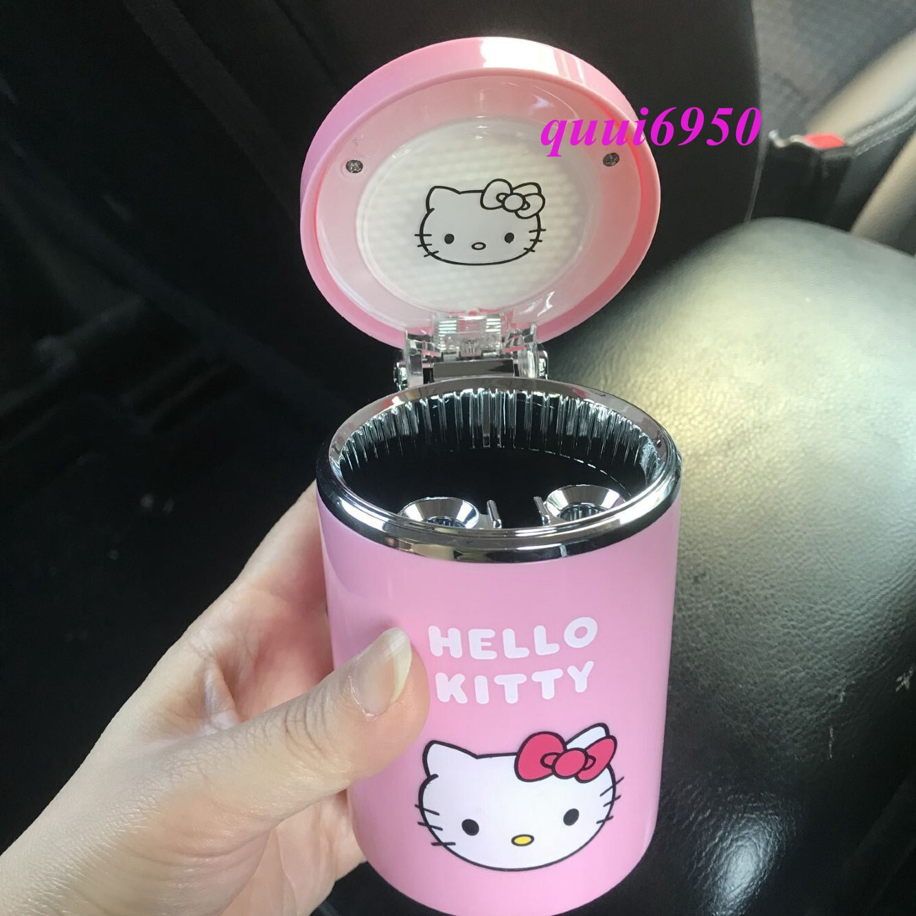 Cute Pink Ladies Girl Hello Kitty Ashtray Portable Car Auto Ashtrays Holder Gift eBay