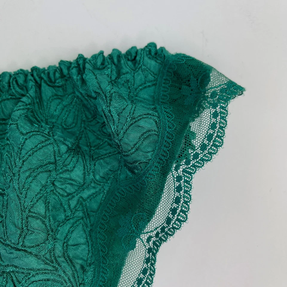 Lencería Rene Rofe Tanga de Encaje Verde Vacaciones de Navidad Para Mujer Mediana 6 Nueva De Colección Foto 3 de 4