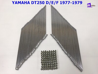 Fit YAMAHA DT250 D/E/F 1977-1979 FRONT & REAR  SPOKE SET CHROME 72Pcs.  #BI5428#