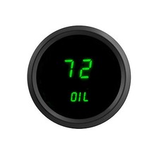 Universal 2 116 Digital Oil Pressure Gauge Green Leds Black Bezel Usa Made