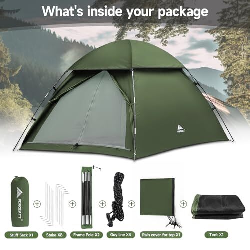 テント・タープ green stage Two Rooms Dome Tent 2 Wakeman Happy Camper Two Person Tent - Green : Target