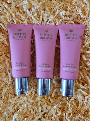 3x Molton Brown Delicious Rhubarb & Rose Hand Cream 40ml Sealed