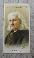 Imperial Tobacco Co Will's Cigarette Trade Card vintage No. 14 Franz Liszt