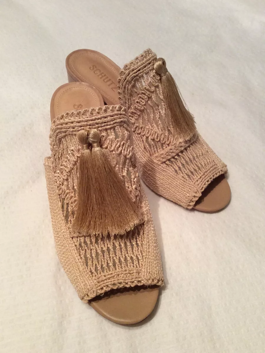 Tan block sale heel mules
