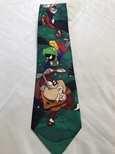 Looney Tunes Mania Characters Golf Tie 1994 Bugs Bunny Taz Marvin Wile E Coyote