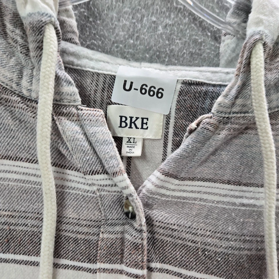 Sudadera BKE Hebilla Mujer XL Gris Rayas Cárdigan Con Capucha Bolsillos Broches a presión Foto 2 de 4